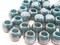 30 12mm Blue and Gray Swirl Large Hole Round Plastic Beads bE1